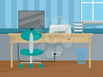 Illustration Featuring the Interior of a Home Office