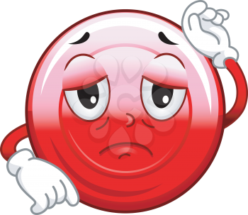 Mascot Illustration of a Sickly Red Blood Cell
