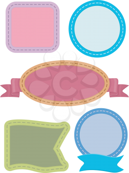 Illustration Featuring Ready to Print Labels with Stitches for Design