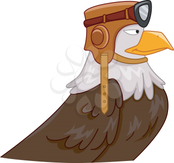 Mascot Illustration Featuring an Eagle Wearing a Pilot's Helmet