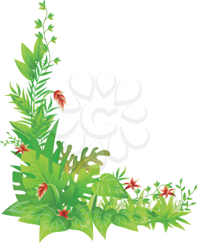 Corner Border Illustration Featuring Jungle Plants