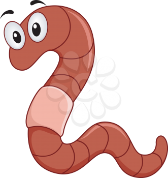 Mascot Illustration Featuring an Earthworm