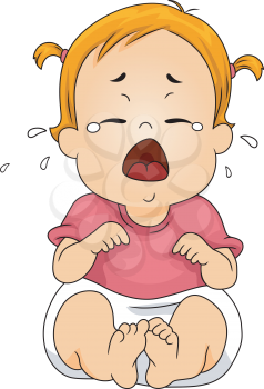 Illustration Featuring a Baby Crying Out Loud