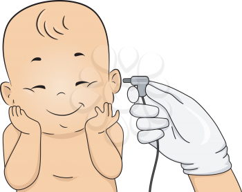 Illustration Featuring a Baby Being Subjected to Newborn Screening