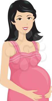 Illustration Featuring a Pregnant Asian Woman