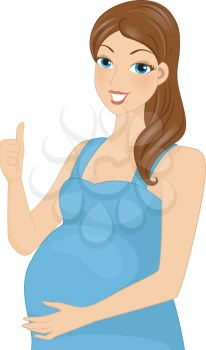Illustration Featuring a Pregnant Woman Giving a Thumbs Up