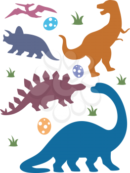 Illustration Featuring Silhouettes of Different Dinosaurs