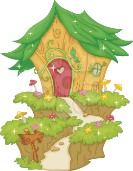 Illustration Featuring a Fairy House