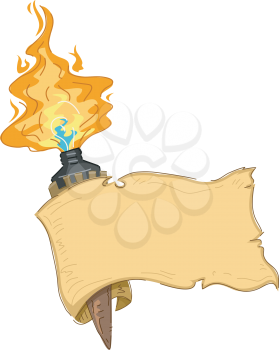 Banner Illustration Featuring a Tiki Torch