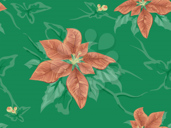 Seamless Background Featuring Poinsettia Patterns