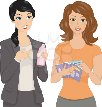 Illustration Featuring a Direct Seller Making a Sales Pitch
