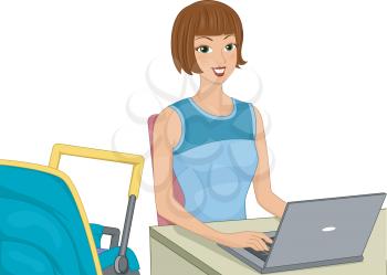 Illustration Featuring a Work at Home Mom