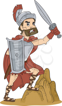 Illustration Featuring a Roman Warrior