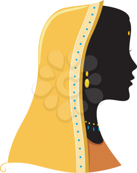Illustration Featuring the Silhouette of an Indian Woman