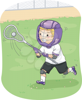 Illustration Featuring a Young Lacrosse Player