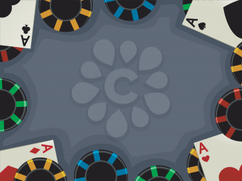 Background Illustration of Aces Accompanied by Casino Chips
