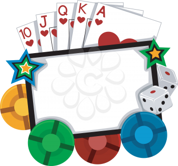 Frame Illustration Featuring Different Gambling Implements