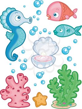 Illustration of Different Underwater Creatures