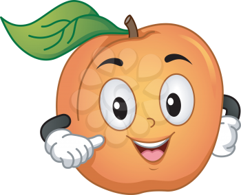 Mascot Illustration of an Apricot Doing a Hand Gesture