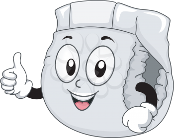 Mascot Illustration of a Diaper Giving a Thumbs Up