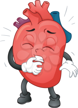 Mascot Illustration of a Heart Having an Attack