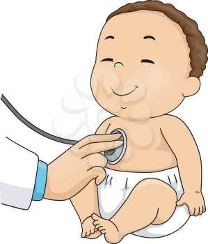 Illustration of a Baby Boy Having His Medical Check Up
