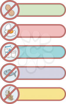 Illustration of Ready to Print Labels Featuring Common Allergies