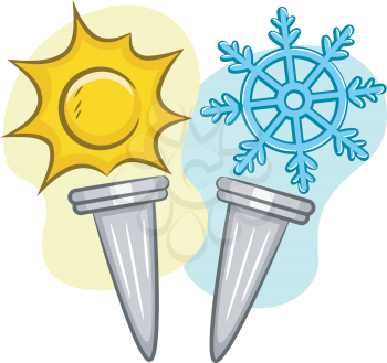 Illustration of Torches for Summer and Winter Games