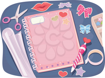 Background Illustration of a Notebook Being Personalized
