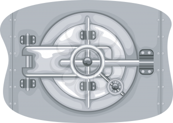 Illustration of a Bank Vault with the Lock Displayed