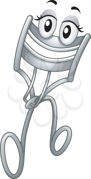 Mascot Illustration of an Eyelash Curler Batting its Lashes