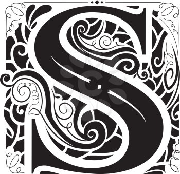 Illustration of a Vintage Monogram Featuring the Letter S