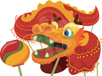 Illustration of a Dragon Dance Costume for Chinese New Year