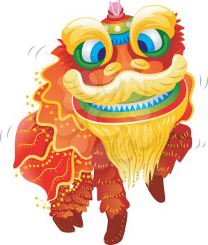 Illustration of a Lion Dance Costume for Chinese New Year