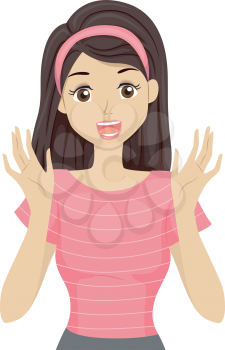Illustration of a Teenage Girl Overjoyed After Receiving a Surprise