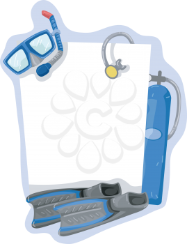Illustration of a Frame Featuring Diving Gear