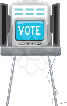 Illustration of a Machine with the Word Vote Flashing on It