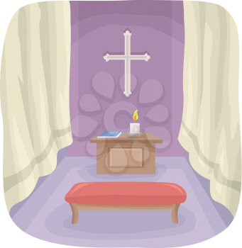 Illustration Featuring a Simple Prayer Room