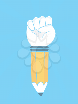 Illustration of a Hand Fist at the Other End of a Pencil. Empower Education