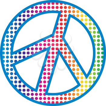 Royalty Free Clipart Image of a Boldly Dotted Peace Symbol