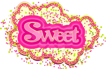 Royalty Free Clipart Image of the Word Sweet