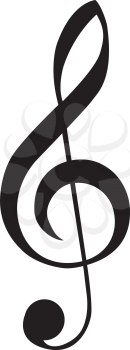 Royalty Free Clipart Image of a Silhouette of a Treble Clef