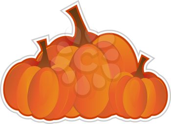 Royalty Free Clipart Image of a Group of Pumpkins