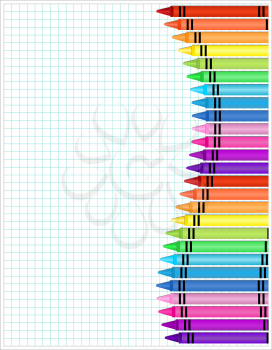 Royalty Free Clipart Image of a Graph Background With a Crayon Border