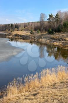 Royalty Free Photo of Ice Receding on a Lake in Spring