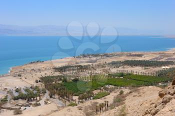 Royalty Free Photo of a View of the Dead Sea From the Judean Mountains in the Area of the Reserve of Ein Gedi