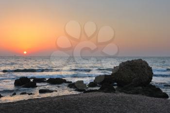 Royalty Free Photo of the Mediterranean at Sunset