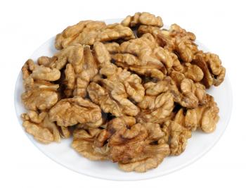 Royalty Free Photo of Walnuts on a Plate