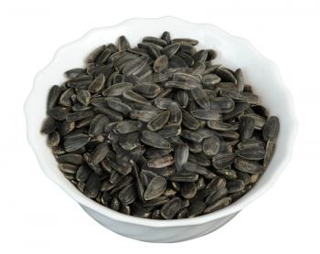 Royalty Free Photo of Sunflower Seeds in a White Bowl