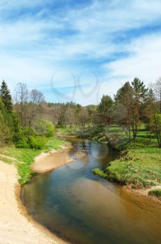 Royalty Free Photo of the Isloch River in a Belarus Forest